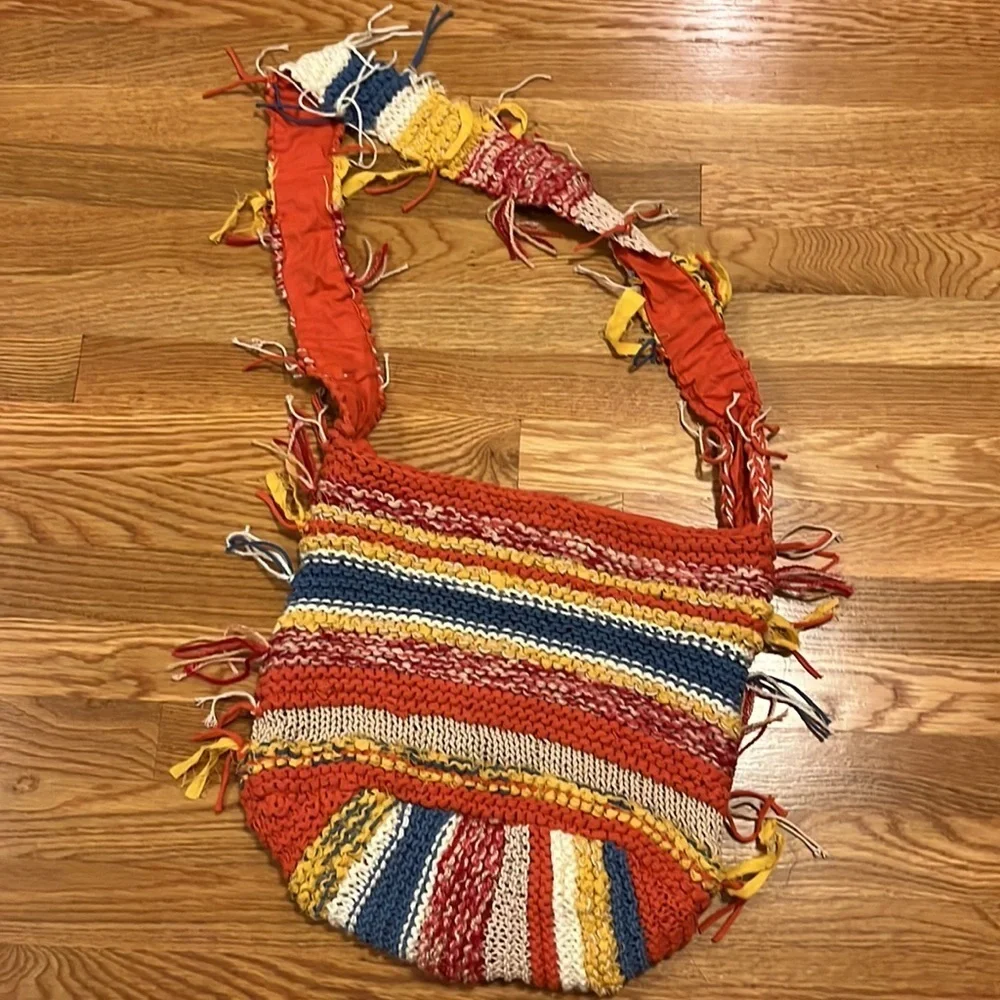 NWT Free People Northbound Hobo Bag Cotton Crochet Multicolor Shoulder Bag Tote
